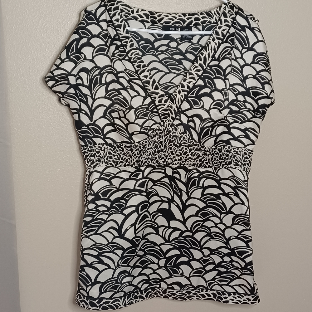 MixIt Empire Waist Black & White Blouse